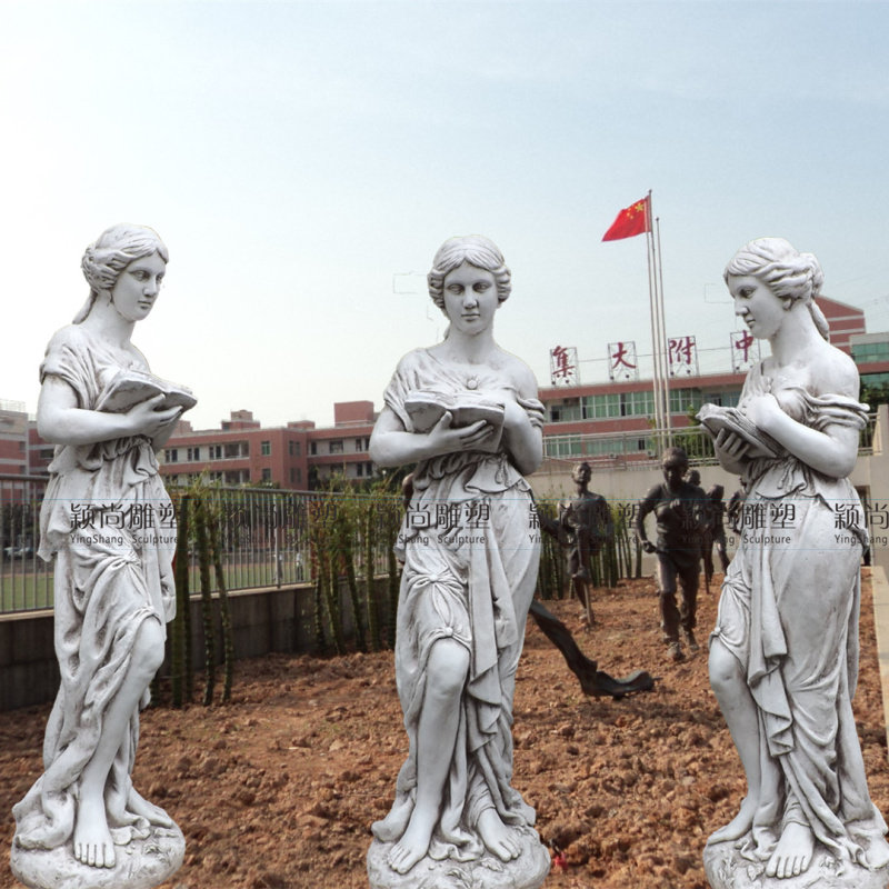 校园励志人物雕塑草坪花坛装饰景观摆件毕业留念礼品诵读的老师