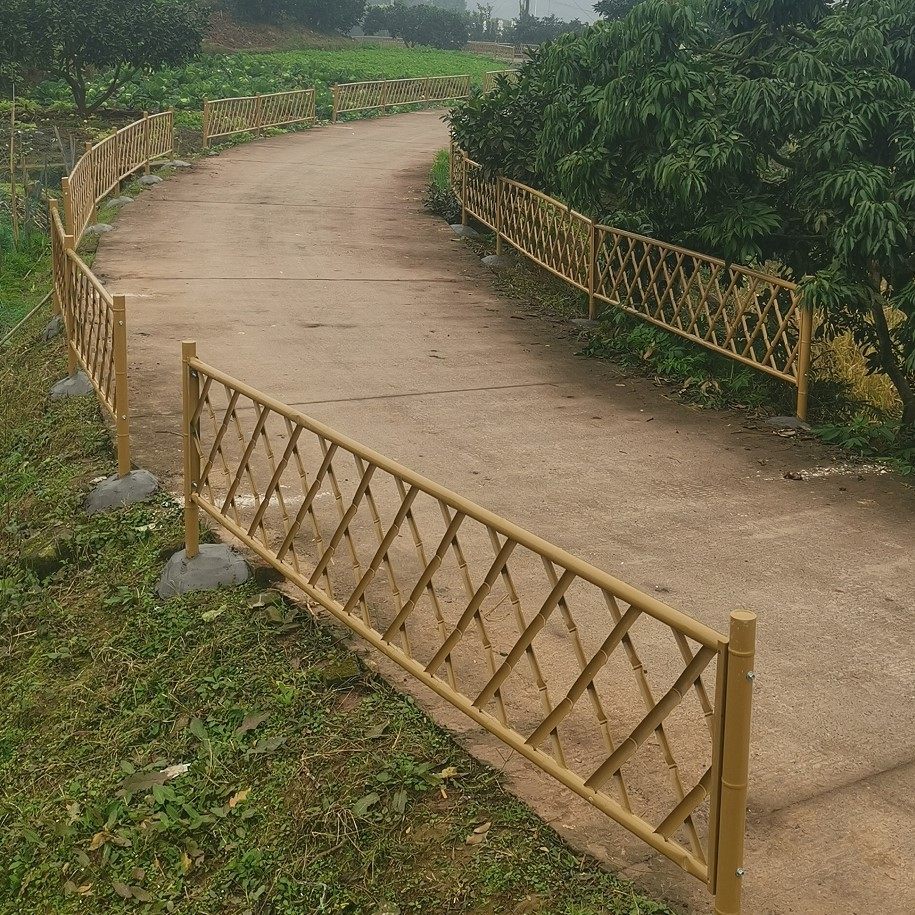 不锈钢仿竹护栏庭院花园围栏仿真竹节管栏杆农村户外菜园篱笆栅栏