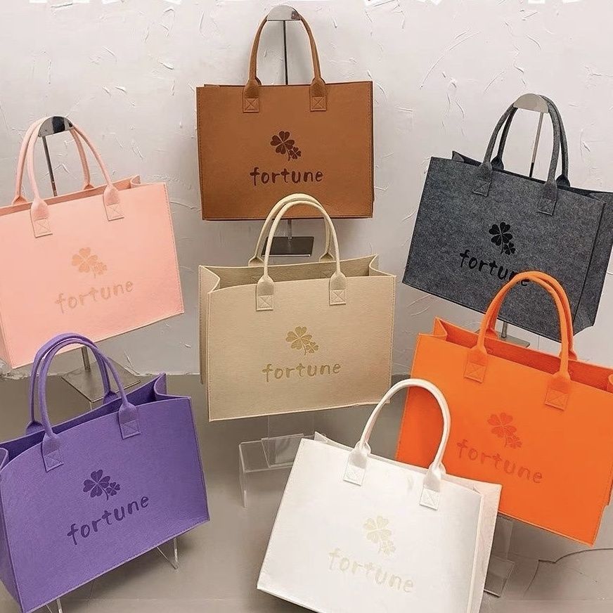 ins风大容量手提毛毡包网红手提袋女士手拎包百搭礼品袋定制Logo