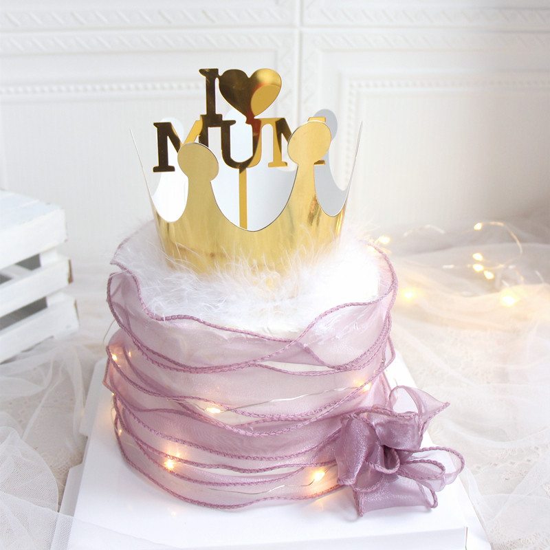 母亲节蛋糕装饰插件女神妈妈生日快乐mum亚克力插牌