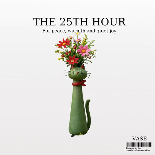 THE25TH猫咪树脂花瓶可爱摆件