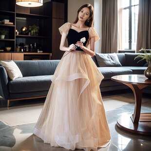 晚礼服18岁成人礼女孩成年高中生气质高级感轻奢名媛主持人高级感