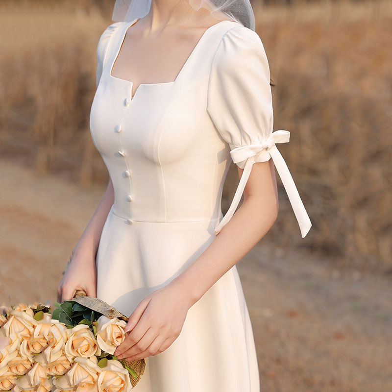 白色小礼服女2025新款领证登记晚宴会礼服裙平时可穿法式轻婚纱