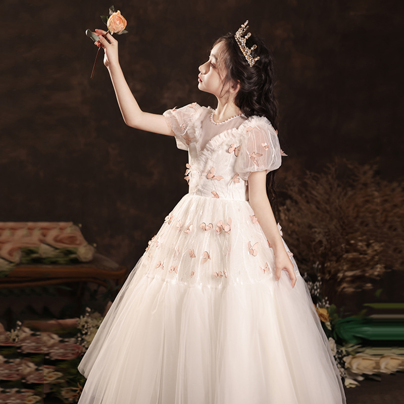 花仙子公主裙女童礼服花童婚礼小女孩主持人儿童钢琴演奏演出夏季