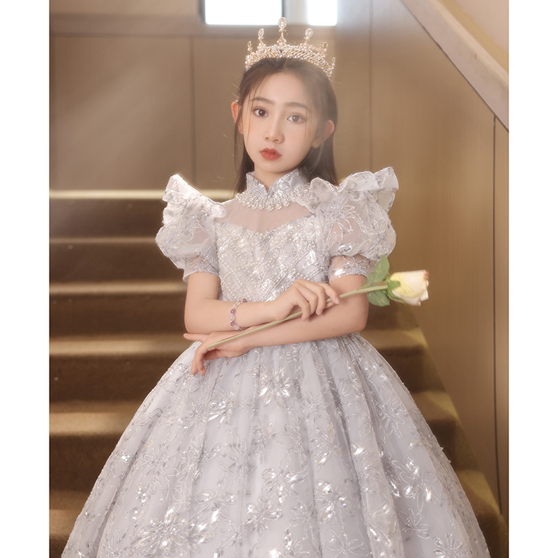 儿童晚礼服女童公主裙生日宴小女孩主持人六一钢琴演奏演出服