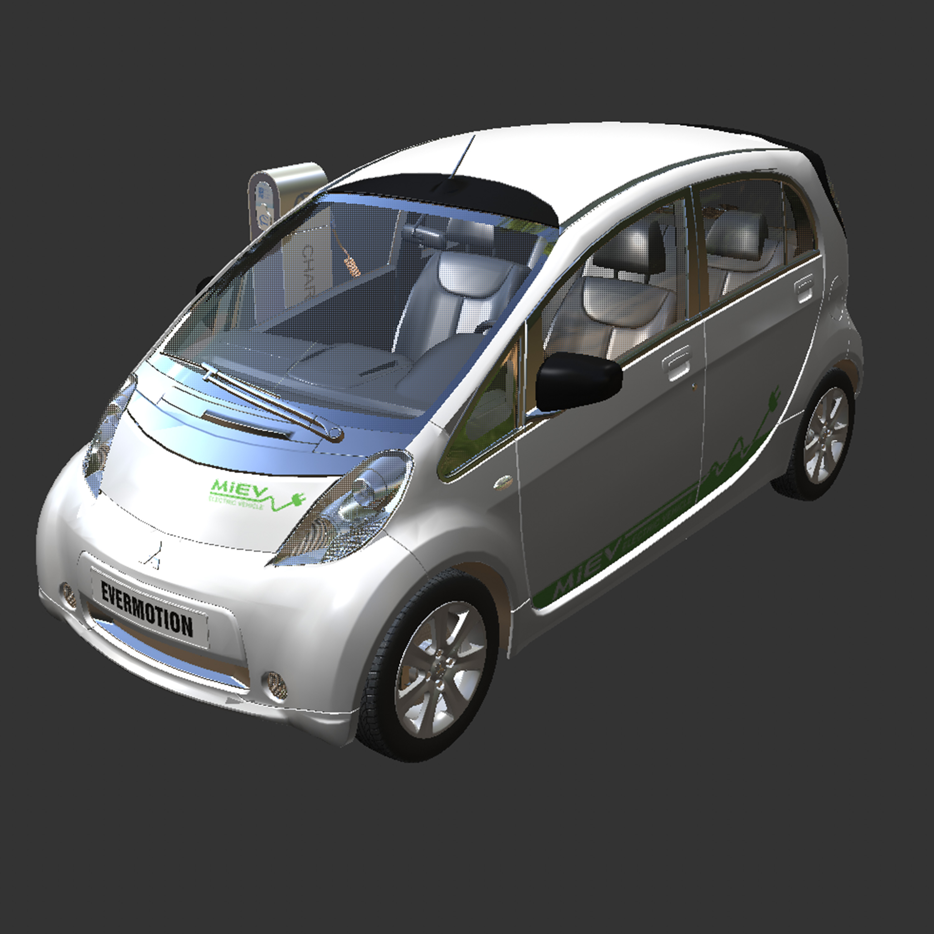 三菱共享汽车模型3Dmax C4D犀牛Rhino blender CAD高精度简单内饰