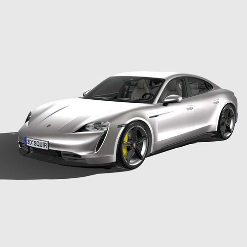 保时捷Taycan汽车模型 3Dmax C4D 犀牛Rhino 高精度带内饰