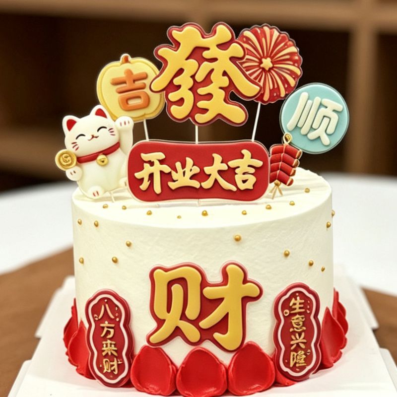 开业大吉庆典生意兴隆蛋糕装饰