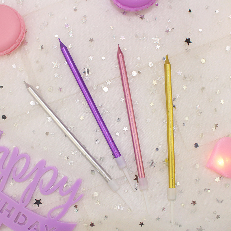 网红铅笔生日蜡烛电镀细长婚礼生日蛋糕装饰烘焙金色银色长杆蜡烛,节庆用品/礼品,节日装扮用品,淘宝优惠券,粉丝福利购,淘宝优惠卷