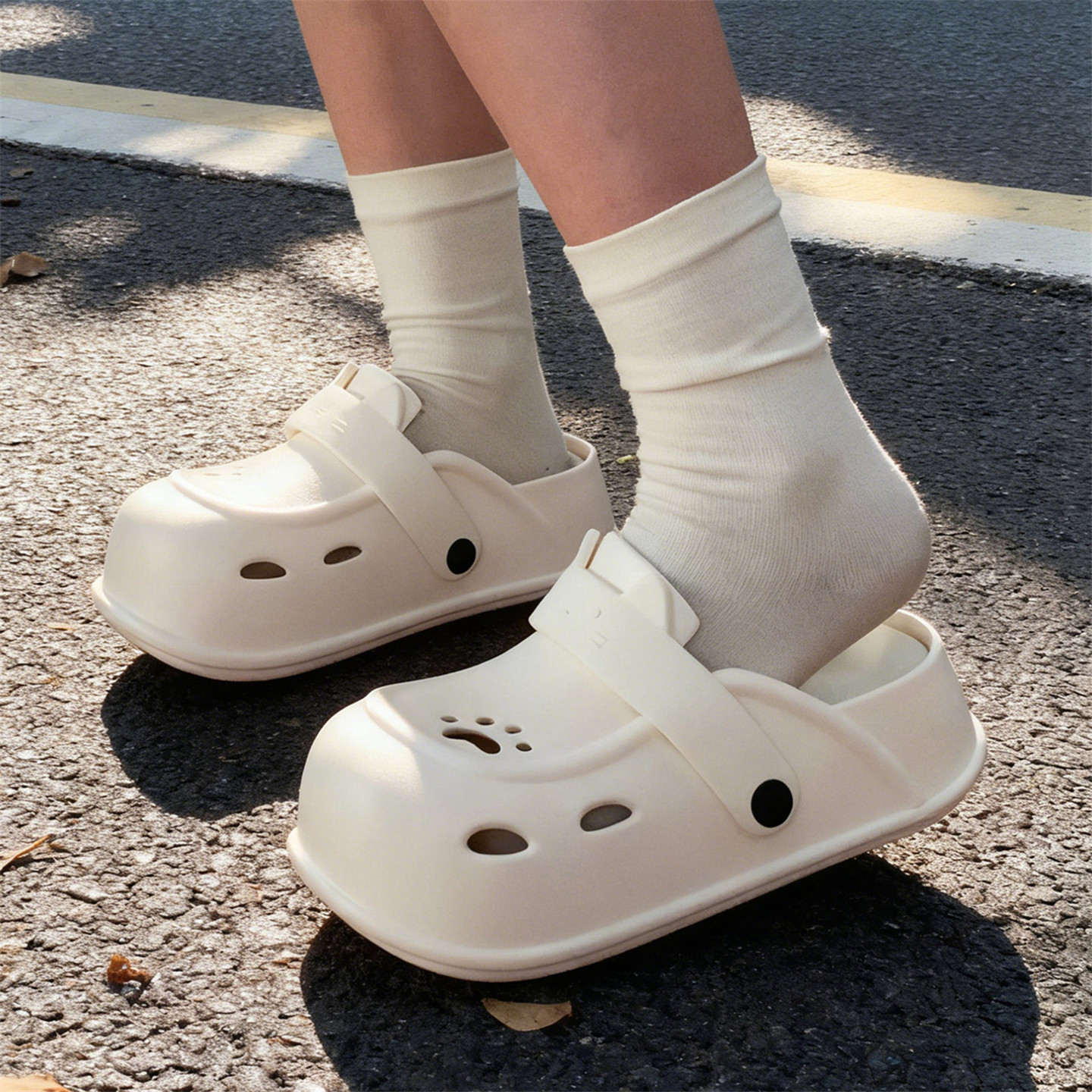 细细条EVA可爱猫爪勃肯拖鞋女