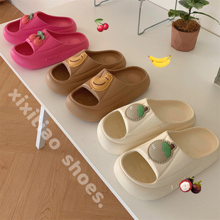 头情侣厚底鞋 踩屎感eva外穿防滑一字居家凉拖鞋 男女夏创意防撞鞋