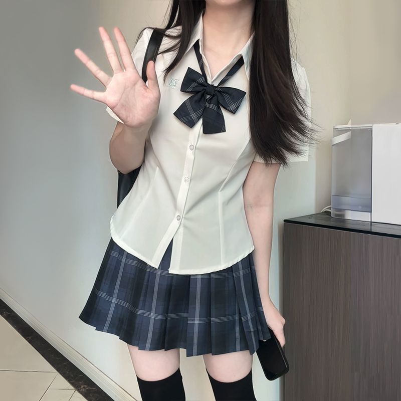 空栗鼠丸【小野中】jk辣妹收腰原创衬衫学院修身显瘦纯欲风白衬衫