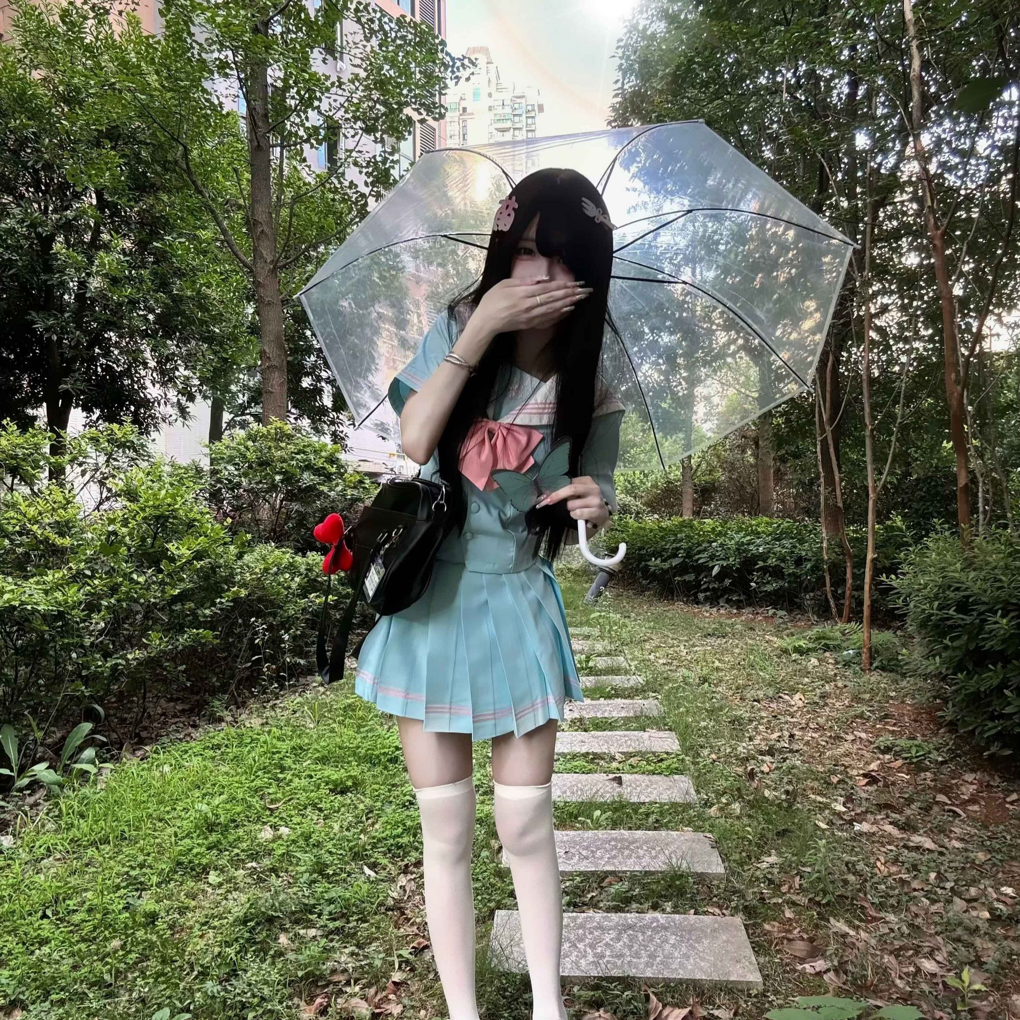甜嗑原创【浅蓝与樱语】正版jk制服女日系学院水手服短袖甜磕套装