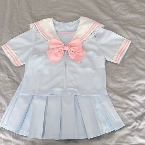 复刻bodyline日系水手服JK制服新款套装短袖可爱彩虹战队学院套裙