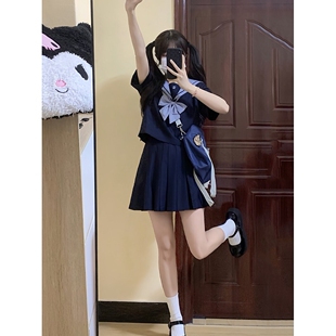 【京黛女子】绀色校供水手服长袖现货jk制服套装原创日系学院风女