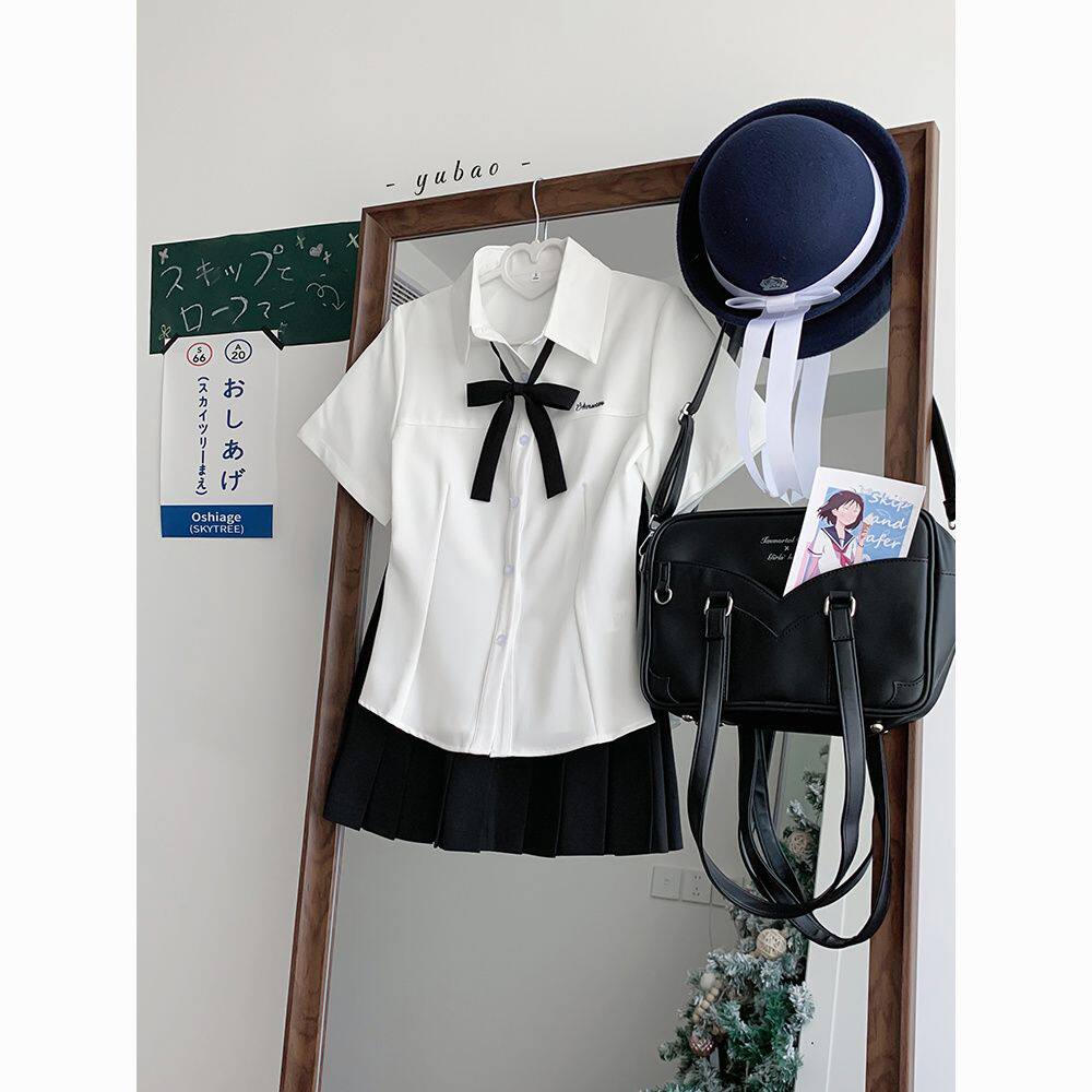 狐兔jk原创短袖衬衫日系jk制服套装收腰长袖甜美学院风女班服夏季