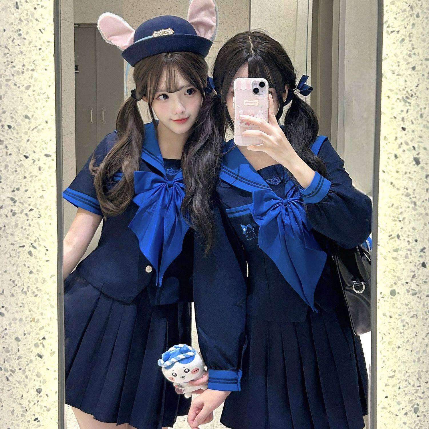 爱豆町【魔法小幽】原创JK制服收腰水手服套装夏季日系学院风