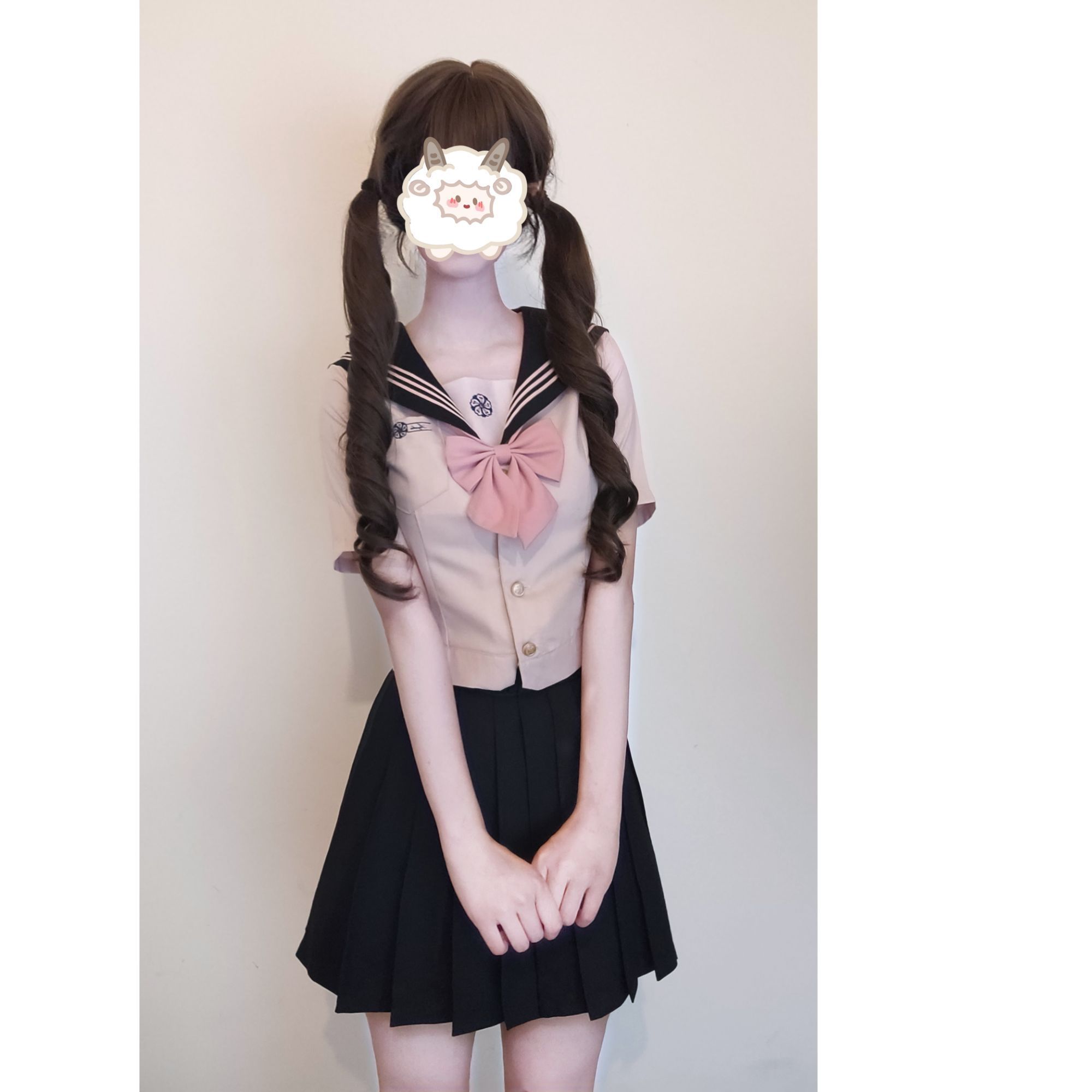 【柔雾绯】jk原创水手服短袖水手服正版粉色jk下裙正品日系jk制服