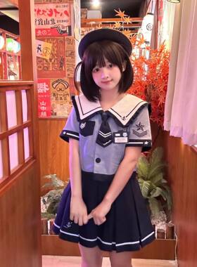 布丁家原创JK小海军官水手服学院风校供感制服百褶裙大码女装