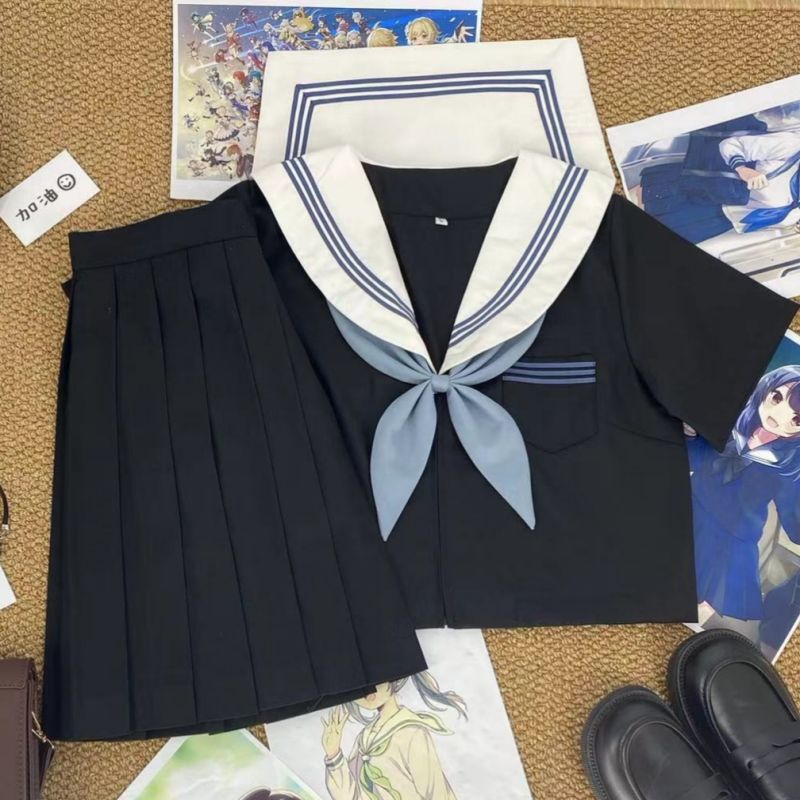 大婶家黑身白领蓝三本正统JK制服正版基础款水手服学生日系学院风