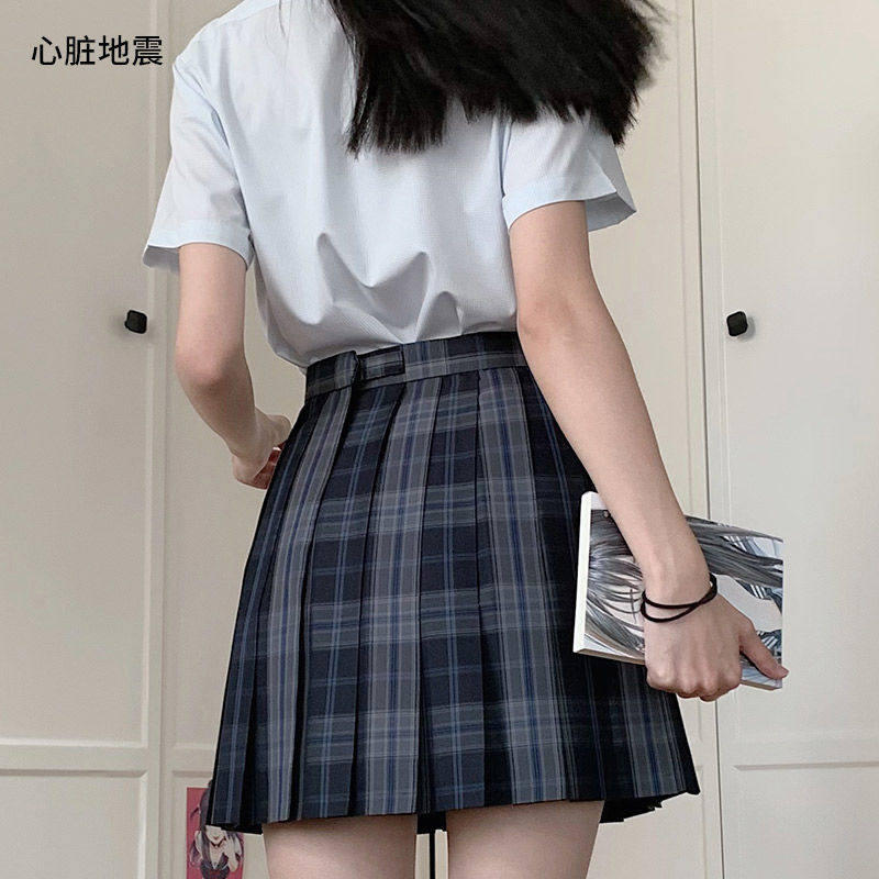 孤山 校供JK裙心脏地震原创制服百褶裙学生百搭半身裙学院风显白