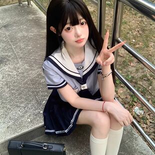 夏季jk正版日系原创樱花JK水手服三本基础短袖学院制服套装女