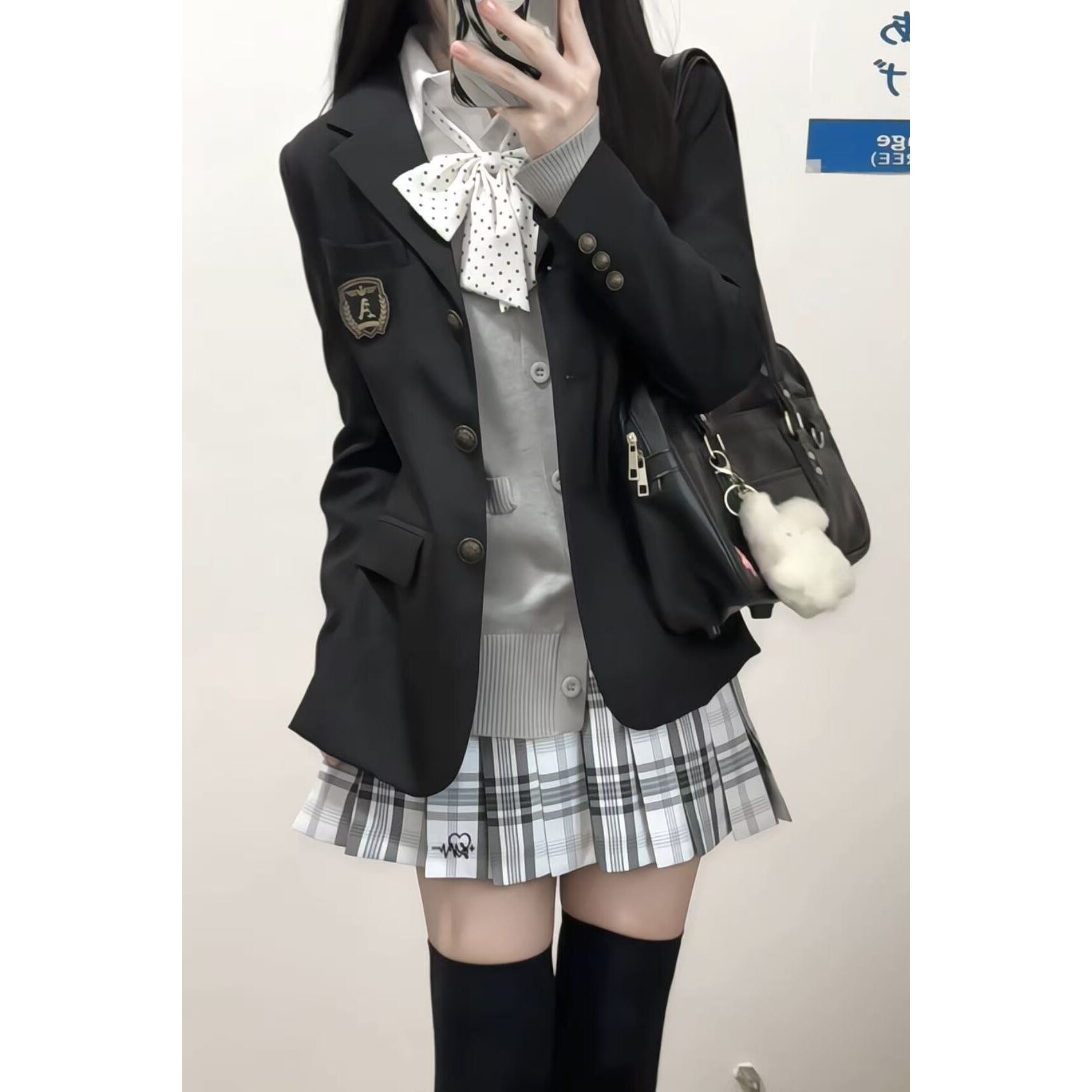 川町香【川知音】西装刺绣纽扣马甲套装原创格裙学院风女秋冬叠穿,模玩/动漫/周边/娃圈三坑/桌游,JK制服/DK制服/学生装cos,淘宝优惠券,粉丝福利购,淘宝优惠卷