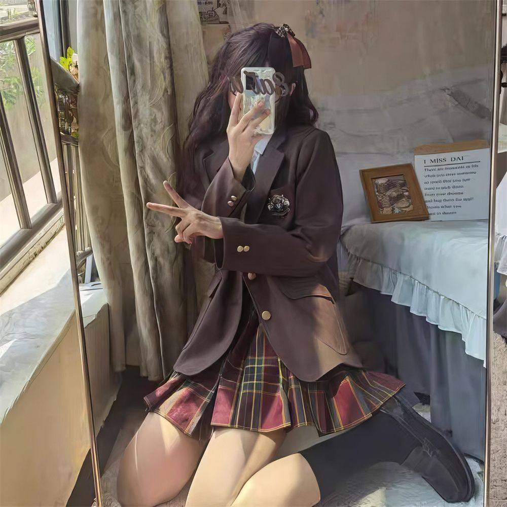 2025新日系学院风jk制服校供感西服套装全套秋冬西装学生外套女