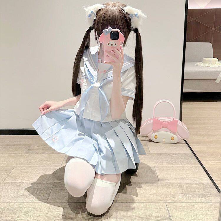 【萌系奶糖】原创jk制服萌款幼稚园学院风甜美水手服短袖套装女