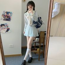 空栗鼠丸【青木梨】日系学院风水手服收腰jk制服校供百褶裙套装女