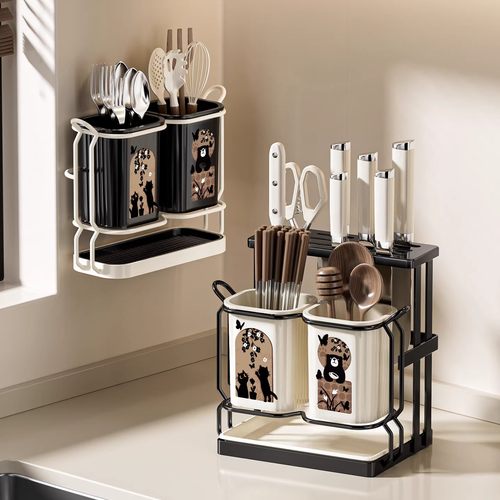 中古风一体刀架筷笼收纳架