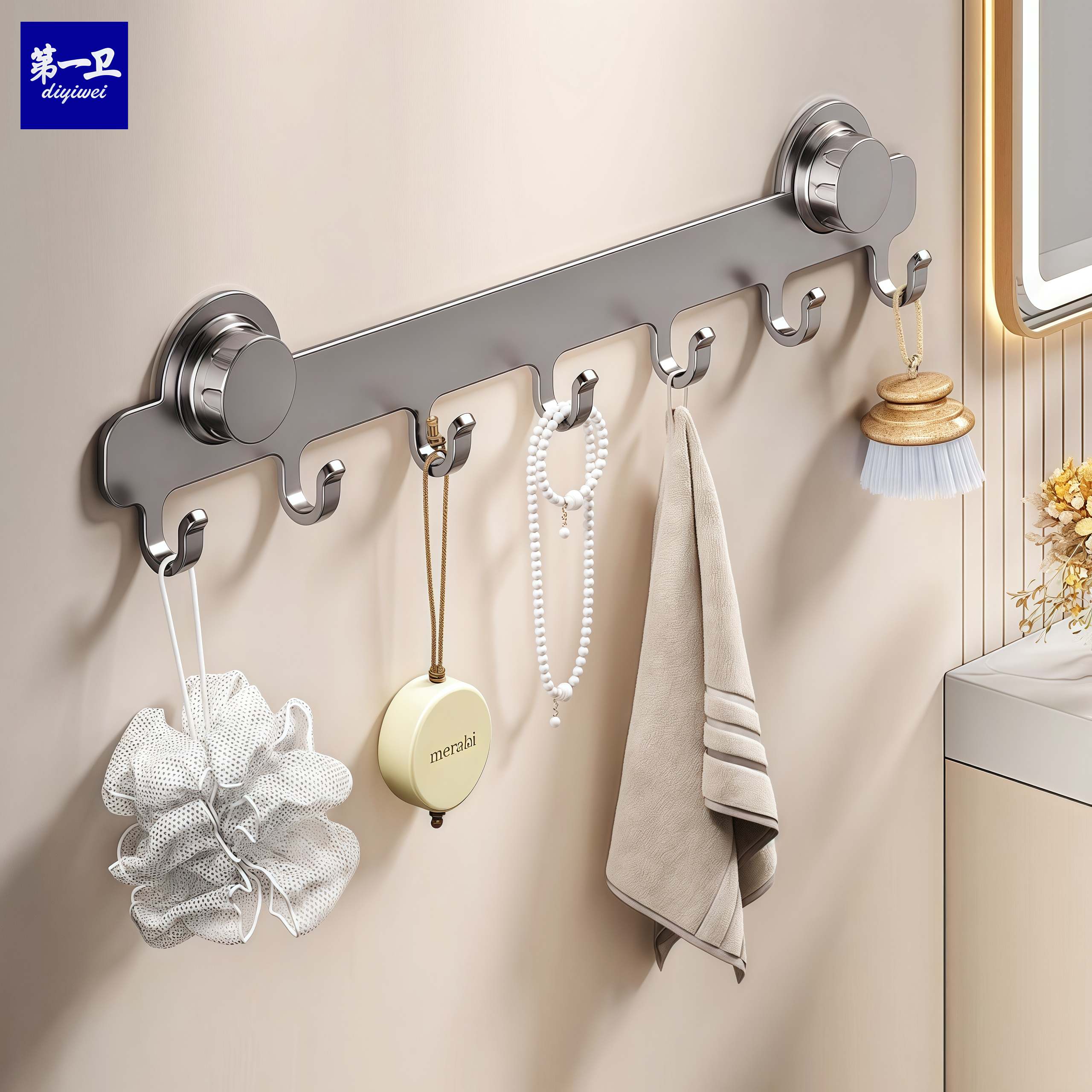 吸盘门后挂钩强力粘胶免打孔浴室置物架钩子入户门挂衣架毛巾挂架