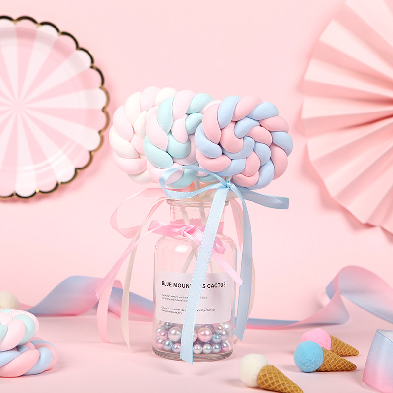 棒棒糖拍照道具仿真棉花网红甜美清新装饰摆件手拿拍摄影表演模型