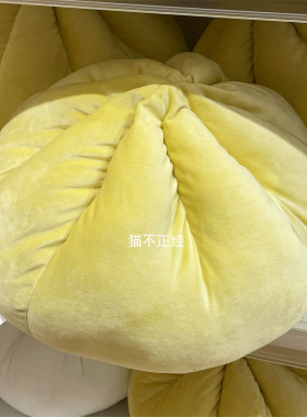 NITORI宜得利 舒柔黄色咖喱包子 抱枕靠枕颈枕靠垫