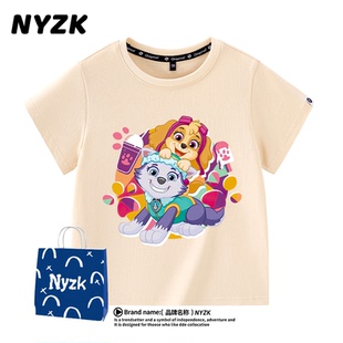 寬松大童中小童短袖 兒童卡通寶寶純棉夏裝 NYZK汪汪隊(duì)女童T恤夏季