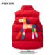 Nyzk红色男童羽绒棉马甲秋冬加厚保暖女童儿童背心新年衣服拜年服