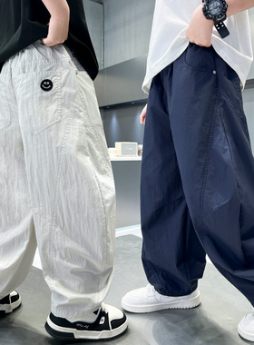 NYZK防蚊裤男童夏薄款时髦酷帅速干长裤男大童儿童新款运动休闲裤