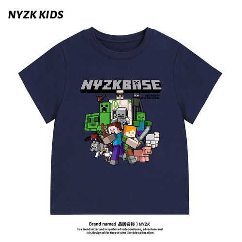 我的世界男童短袖T恤纯棉夏装