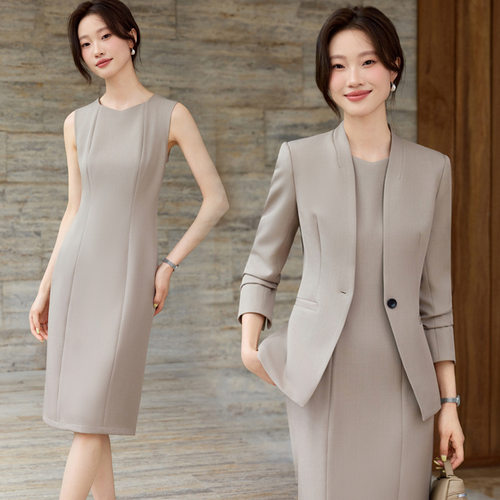 职业气质西装连衣裙俩件套职场