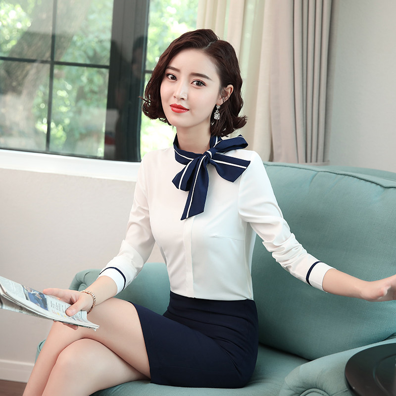 职业装套装女2018新款夏时尚小香风工作服空姐制服OL正装套裙工装