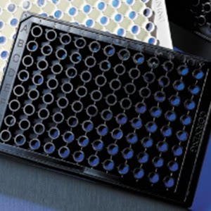 康宁corning 3882 96孔板 黑色 透明平底 半区tc表面 带盖 灭菌
