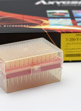 盒装Axygen/爱思进吸头200ull黄色无酶无热源枪头T-200-Y-R-S