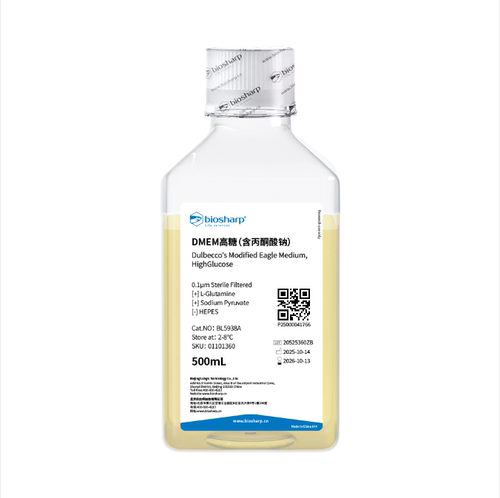 BL5938A DMEM高糖液体培养基（含丙酮酸钠 不含HEPES 酚红）500ml