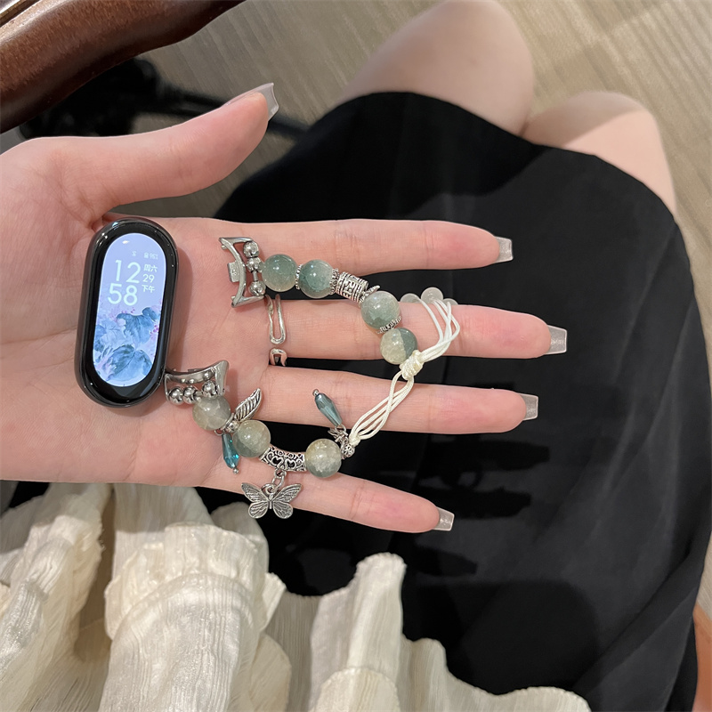 新中式米8琉璃玻璃串珠表带少女