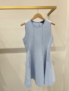 饰无袖 法国M家2026春夏新款 背部仿钻蝴蝶结装 时尚 收腰连衣裙 法式