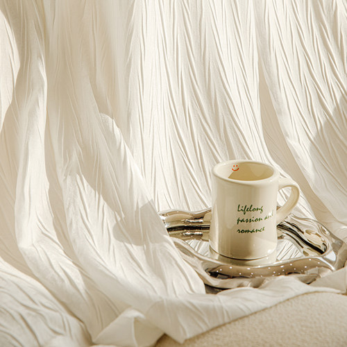 2025新款燕尾纱纱帘白色窗帘透光不透人法式奶油色遮挡帘遮光窗纱