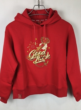 安踏卫衣女2025春季新年款好事发生加绒休闲连帽上衣162518728N