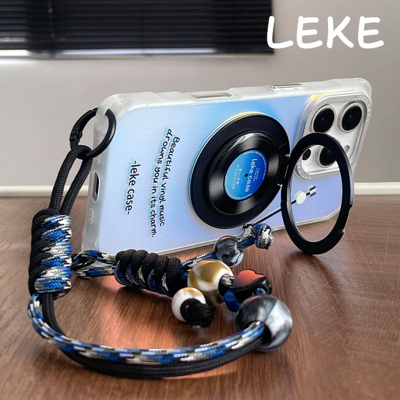 黑胶唱片独特好看支点壳适用苹果16手机壳带挂绳17斜挎可背iphone16promax四角开孔13旋转支架15手提14手腕12