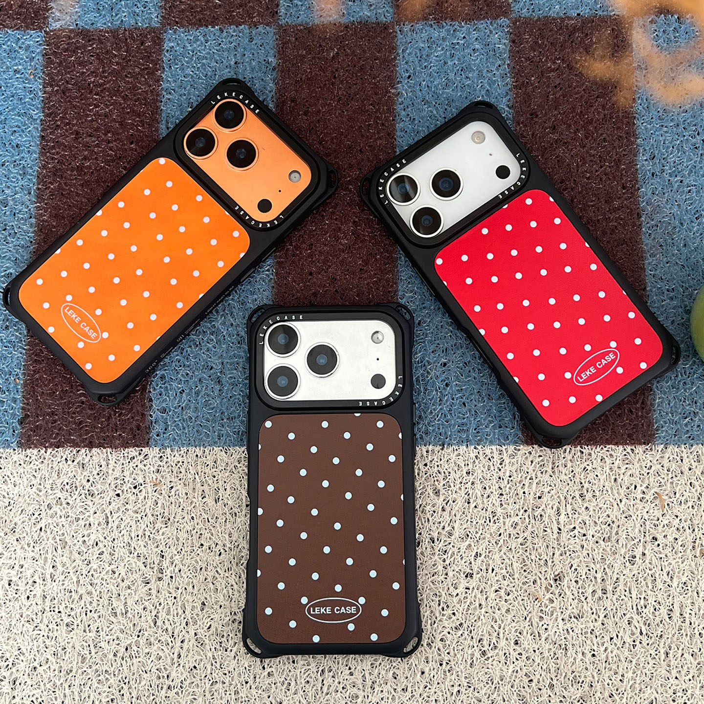 韩系ins波点适用苹果17pro手机壳小羊皮15纯色iphone16promax四角14防摔小米13情侣mate80保护套12纯色pura70