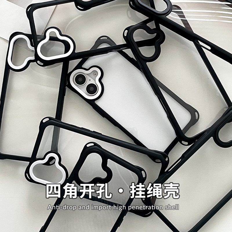 新款高级感透明适用苹果12手机壳亚克力iphone16promax四角开孔17纯色女13镜头全包16超防摔14保护套15pro男